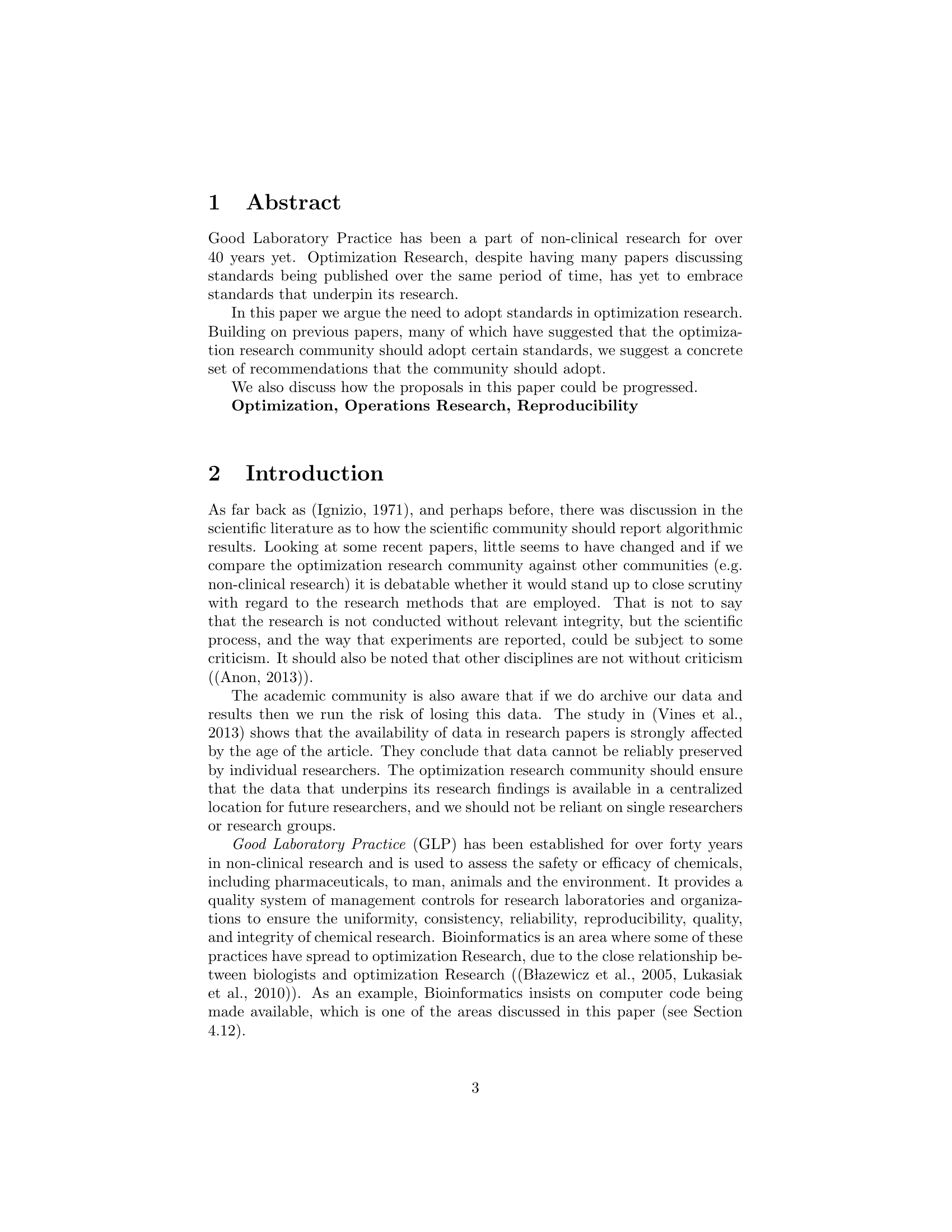 Good Laboratory Practice for optimization research