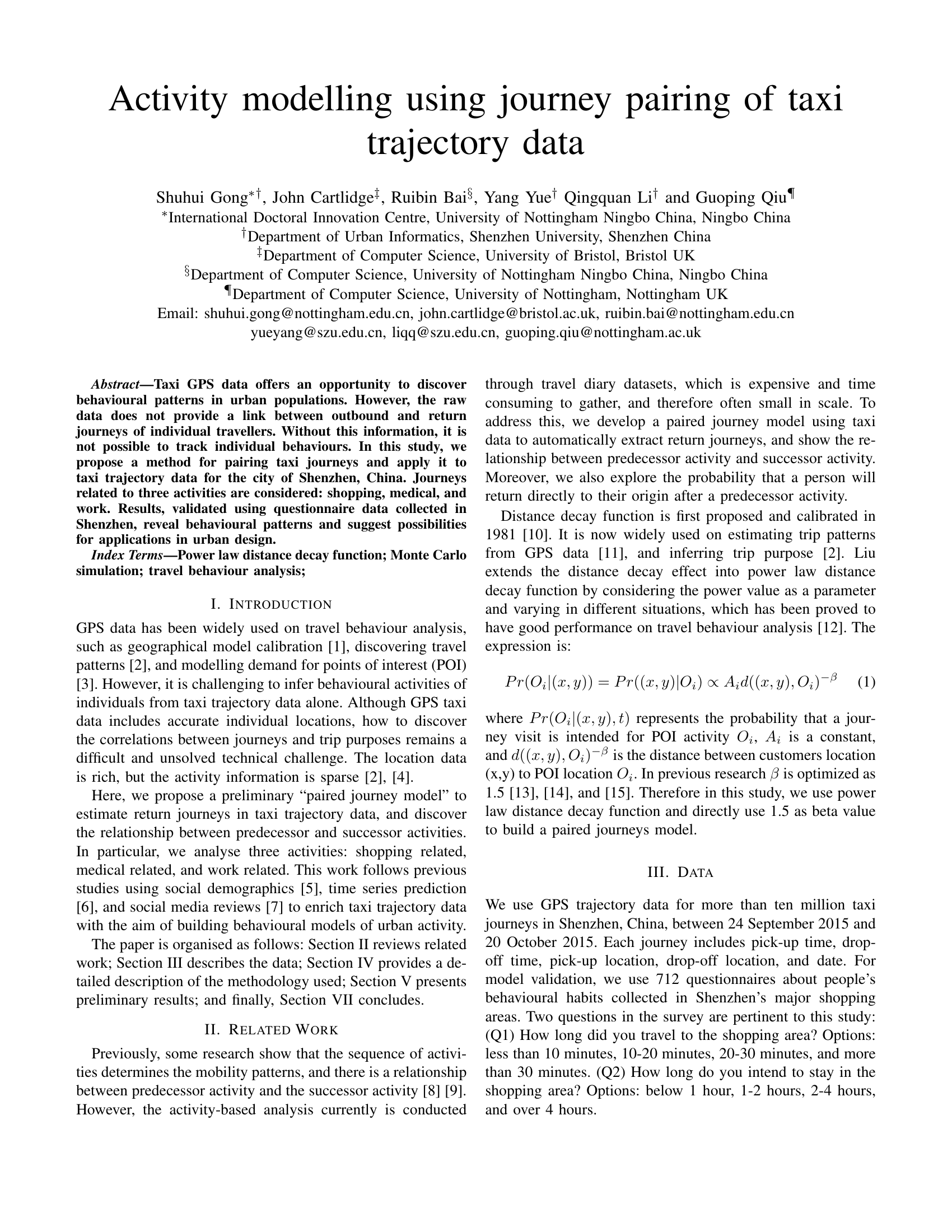 Activity Modelling Using Journey Pairing of Taxi Trajectory Data
