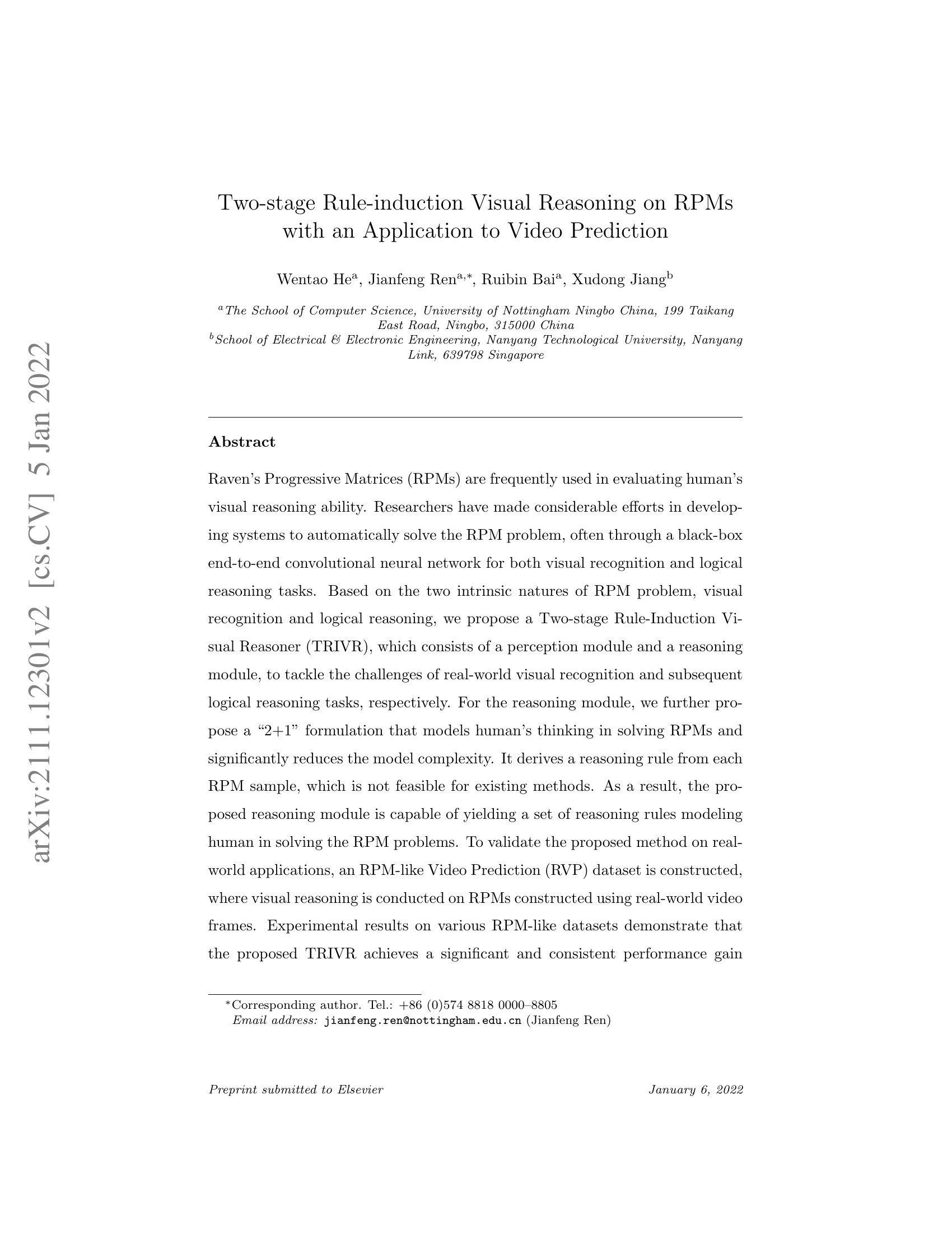One-shot Visual Reasoning on RPMs with an Application to Video Frame Prediction