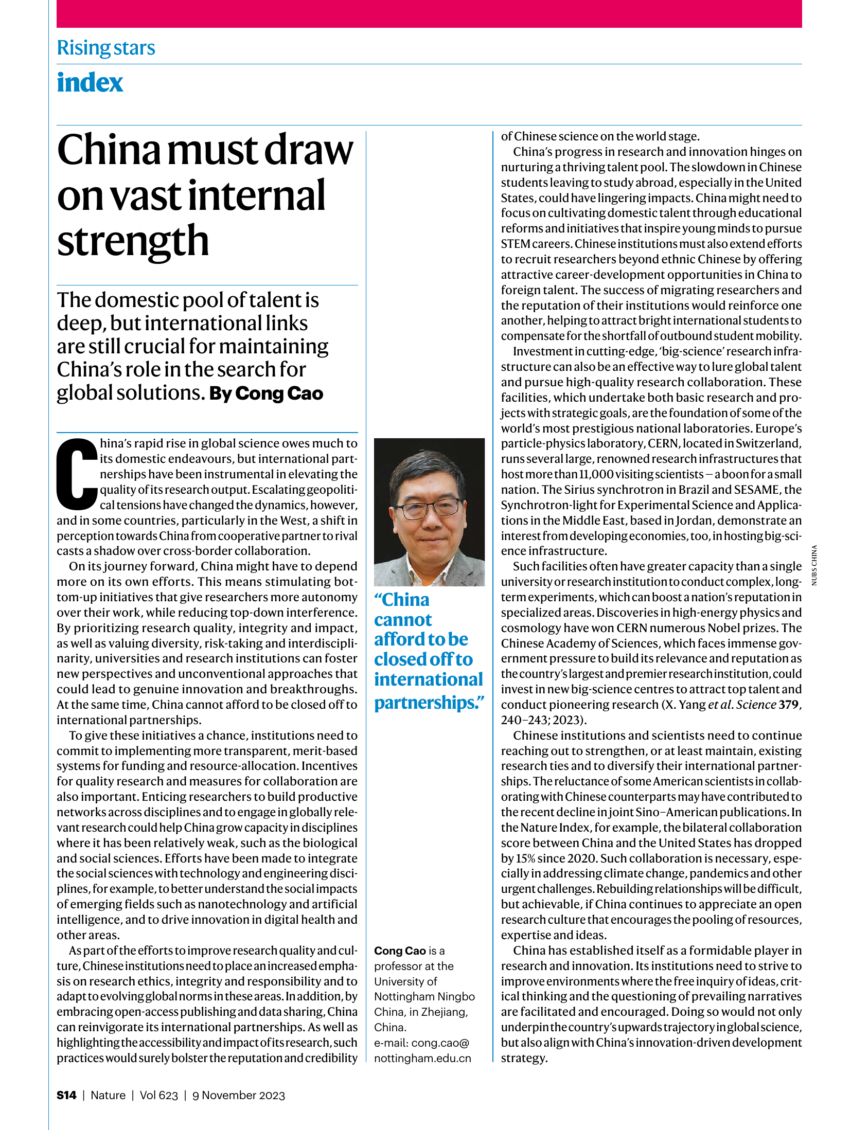 China must draw on internal research strength