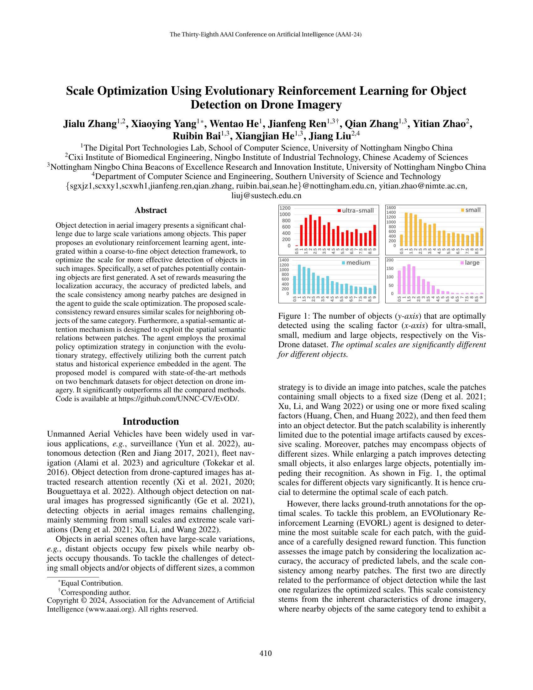 Scale Optimization Using Evolutionary Reinforcement Learning for Object