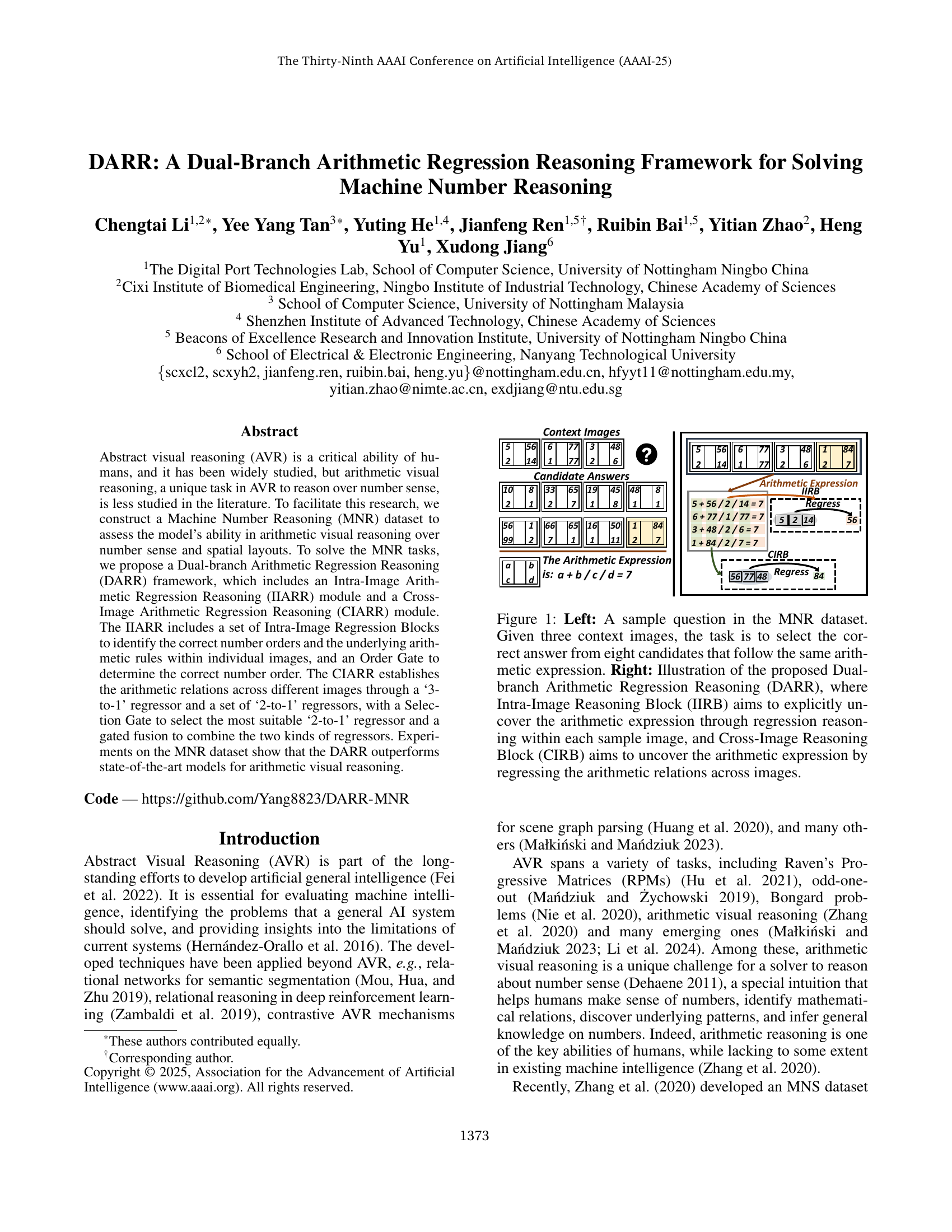 DARR: A Dual-Branch Arithmetic Regression Reasoning Framework for Solvin